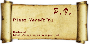 Plesz Varsány névjegykártya
